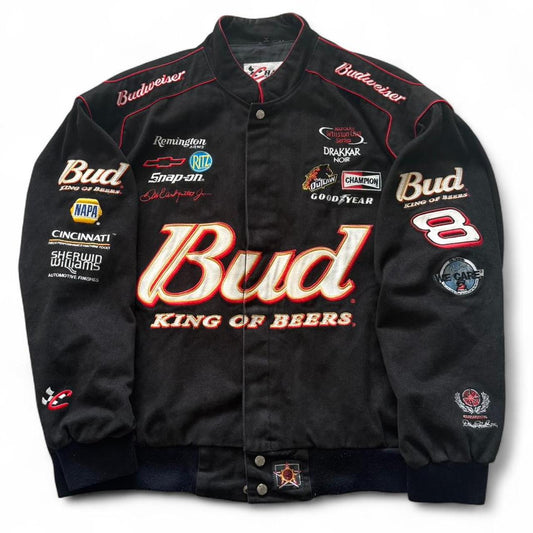 Vintage Dale Earnhardt Jr. Budweiser Racing Jacket • Official Chase Authentics by JH Design Group • Dale Earnhardt Jr. 8 Budweiser NASCAR Racing Jacke