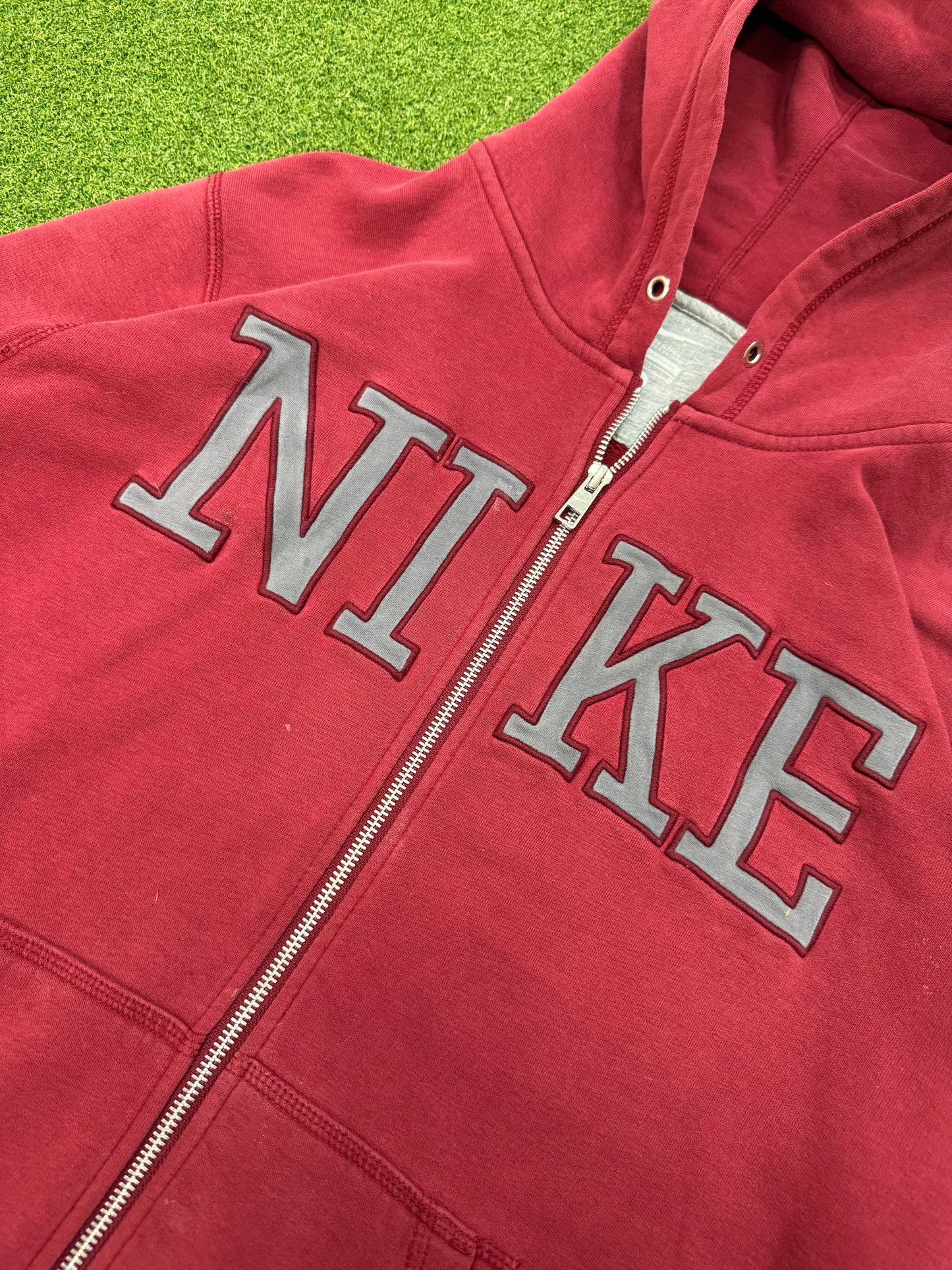 Vintage Nike Full Zip Embroidered Spell-out Hoodie