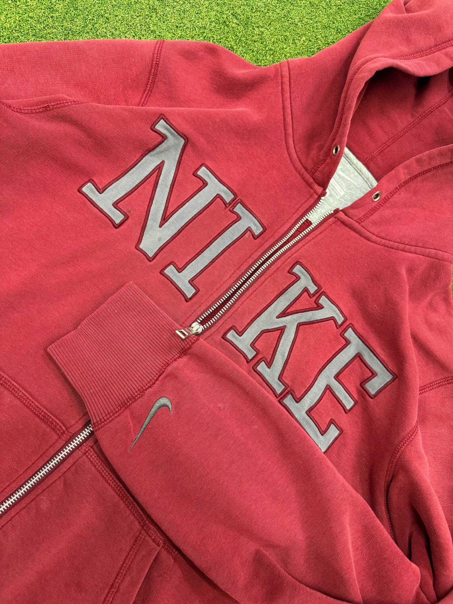Vintage Nike Full Zip Embroidered Spell-out Hoodie