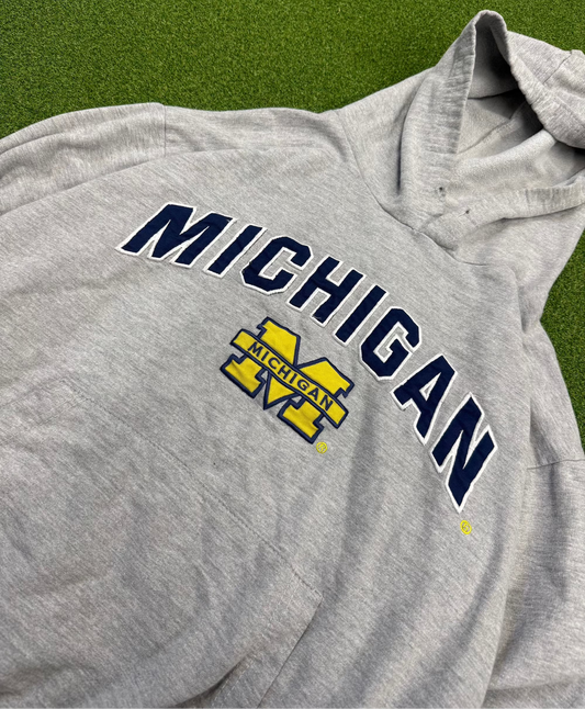 Vintage 90’s Big Ball Sports Michigan Wolverines Embroidered Hoodie Sweatshirt