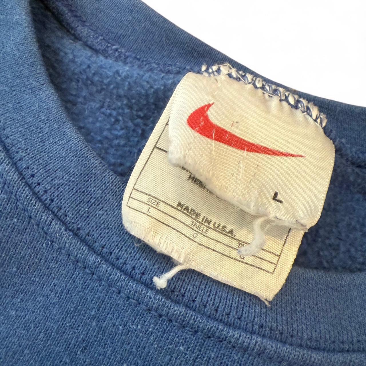 Vintage 80’s-90’s Nike Property Of Crewneck Blue - Tagged as L | Measurements Shown In Great Condition No Noticeable Tears or Stains #80s #90s #Nike #