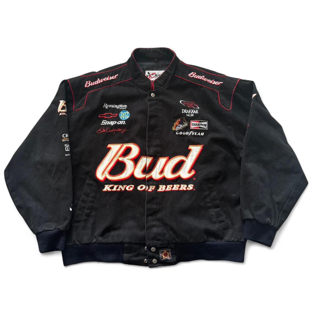 Vintage Dale Earnhardt Jr. Budweiser Racing Jacket • Official Chase Authentics by JH Design Group • Dale Earnhardt Jr. 8 Budweiser NASCAR Racing Jacke