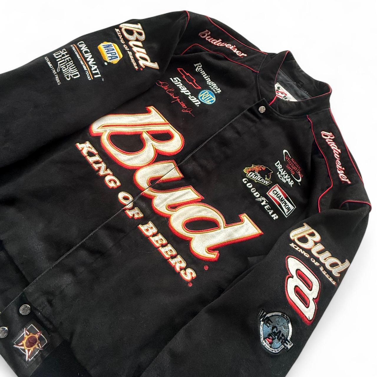 Vintage Dale Earnhardt Jr. Budweiser Racing Jacket • Official Chase Authentics by JH Design Group • Dale Earnhardt Jr. 8 Budweiser NASCAR Racing Jacke