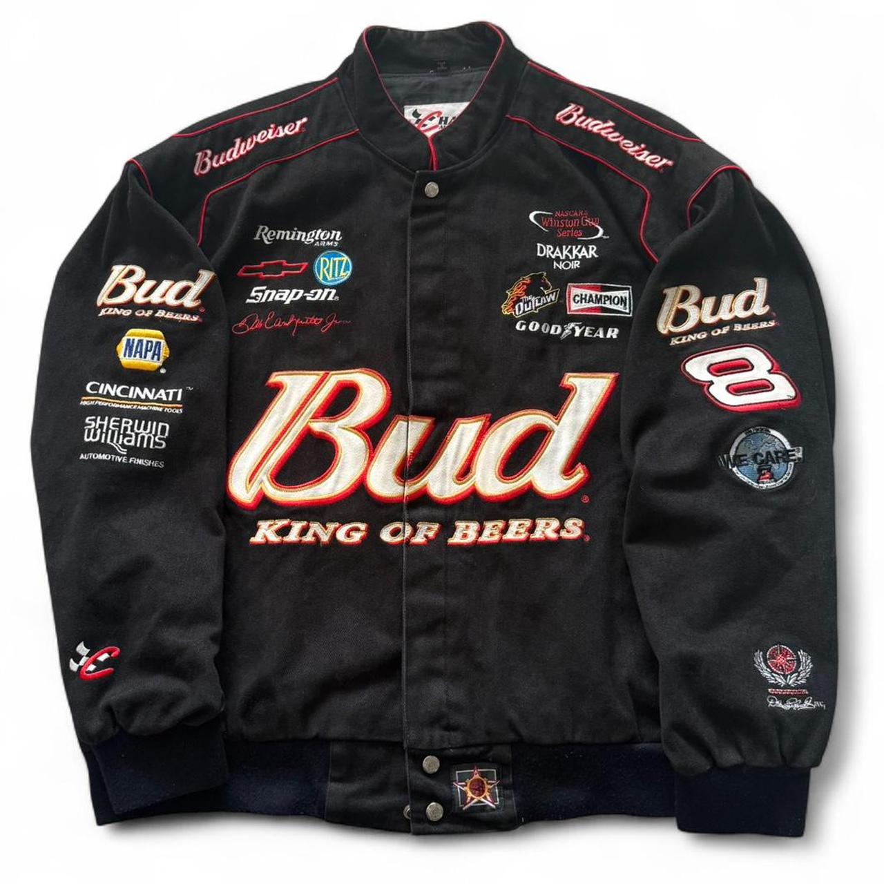Vintage Dale Earnhardt Jr. Budweiser Racing Jacket • Official Chase Authentics by JH Design Group • Dale Earnhardt Jr. 8 Budweiser NASCAR Racing Jacke